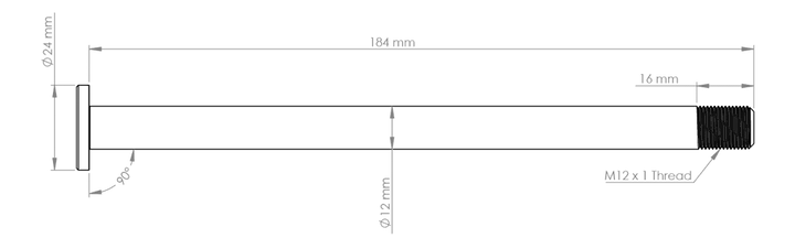 Burgtec Rear Axle - Evil 183.5mm