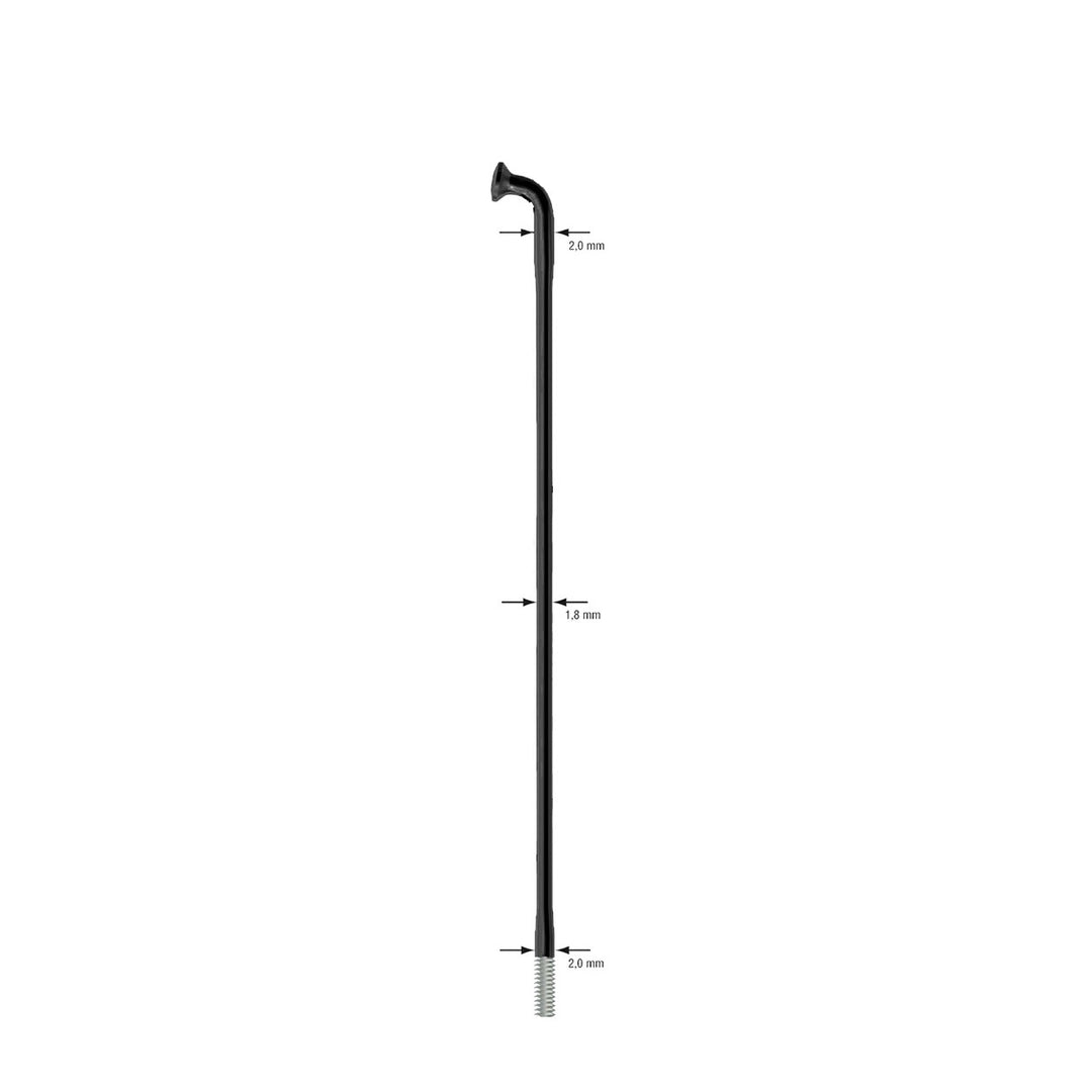 Sapim Race Eker J-Bend 2,0/1,8/2,0mm 14G - Svart