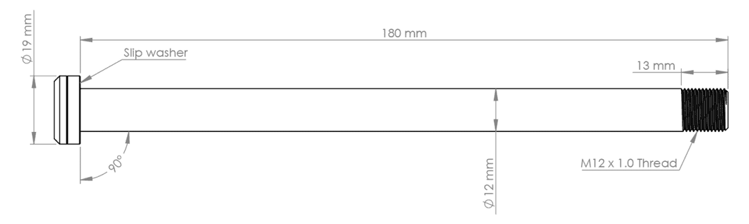 Burgtec Rear Axle - 180mm x 12mm 1.00mm Pitch