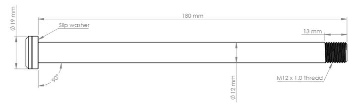 Burgtec Rear Axle - 180mm x 12mm 1.00mm Pitch