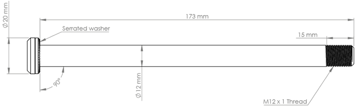 Burgtec Rear Axle - Santa Cruz 173.7mm w/o Hanger Bolt