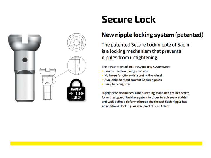 Sapim Nipple Polyax Brass Secure Lock
