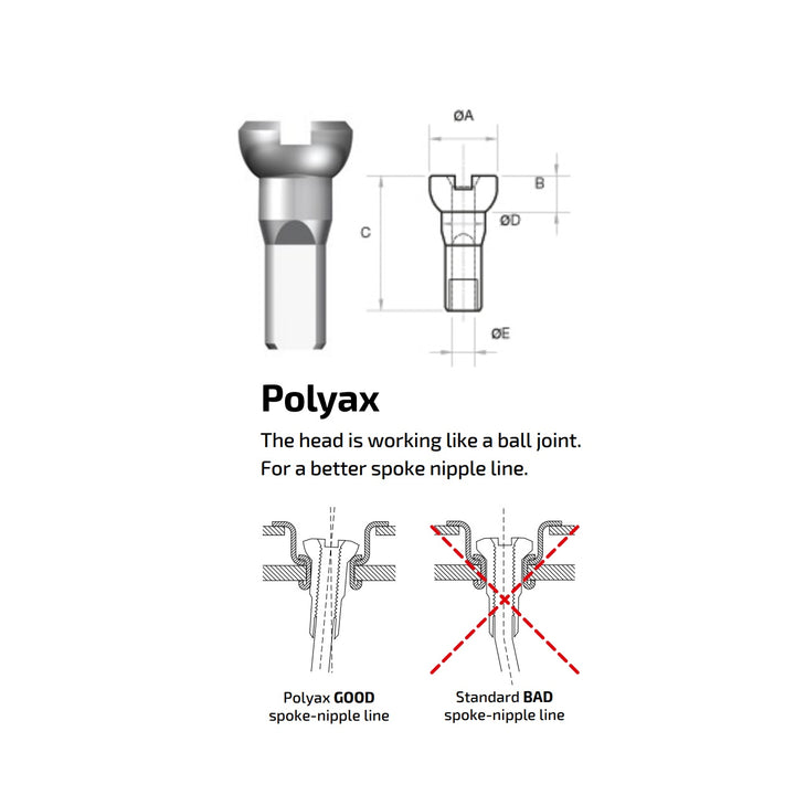 Sapim Nipple Polyax Double Square Alu Secure Lock